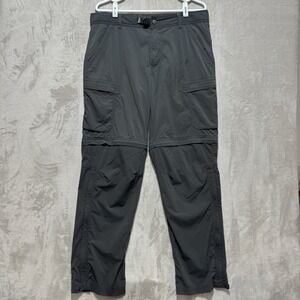 REI Sahara Convertible Relaxed Pants Men's‎ Size 34 Gray Lightweight Belted